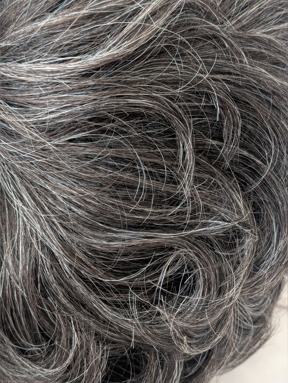 It's a Wig! Gray Black Salt & Pepper Short Curly Pixie Bob Synthetic Adjustable